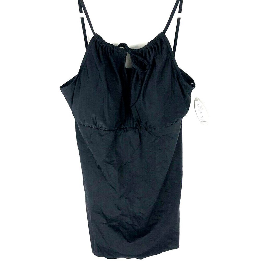Prego Women’s Black Bumpkini Two Piece Tankini Swimsuit Set, Size XL-Maternity